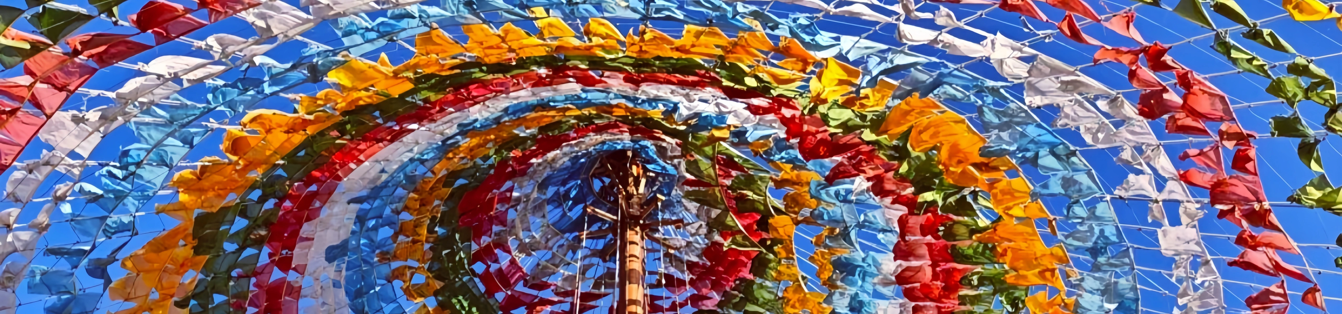 Shangri La Sutra 배너 : 믿음의 상징에서 스카이 페인팅에 대한 비주얼 Epic