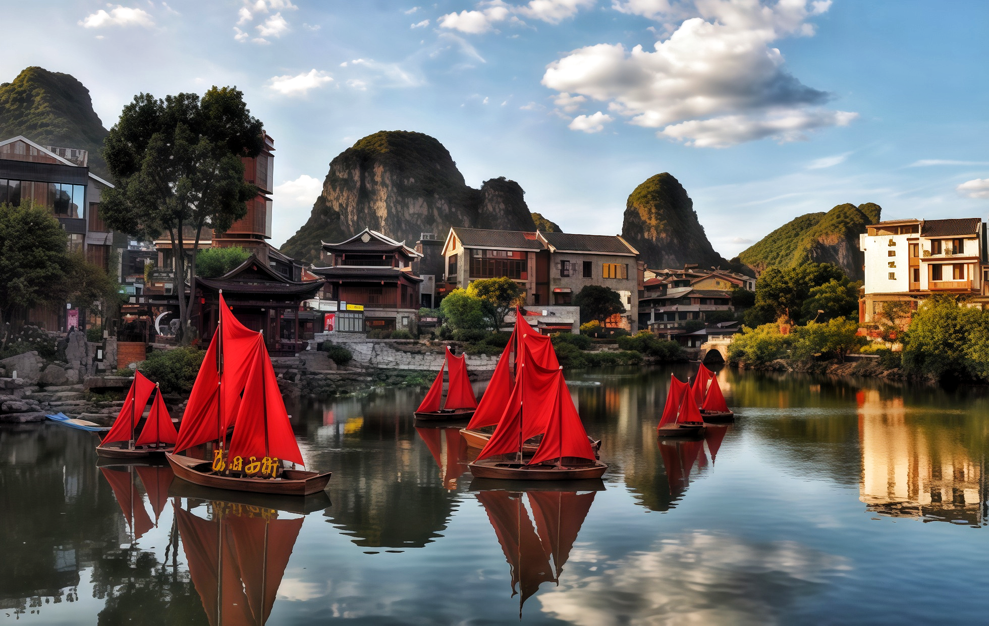 Yangshuo West Street: Die Kreuzung des 