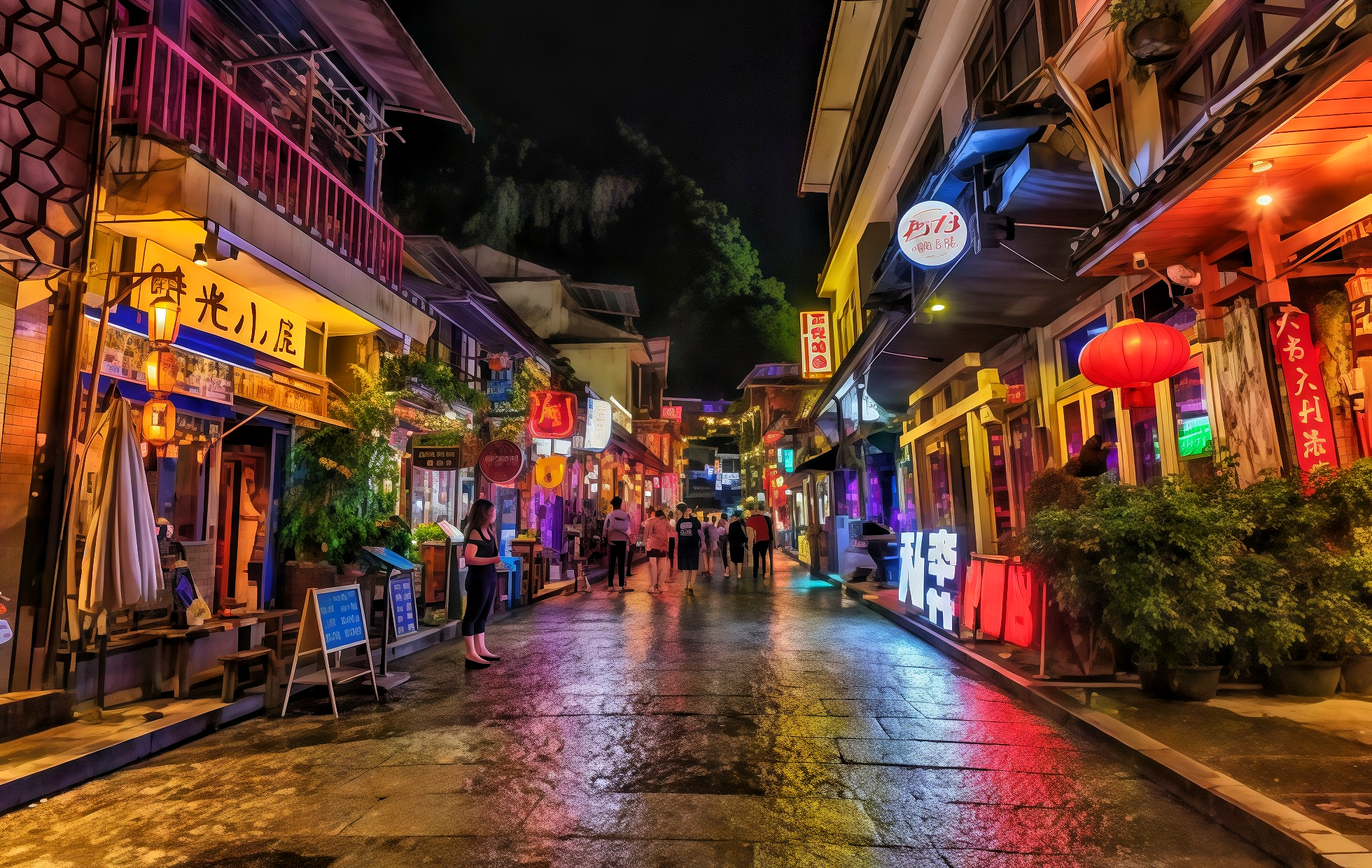 Yangshuo West Street: Die Kreuzung des 